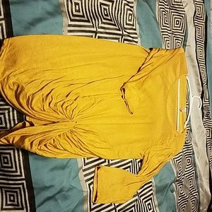 Mustard half sleeve long shirt